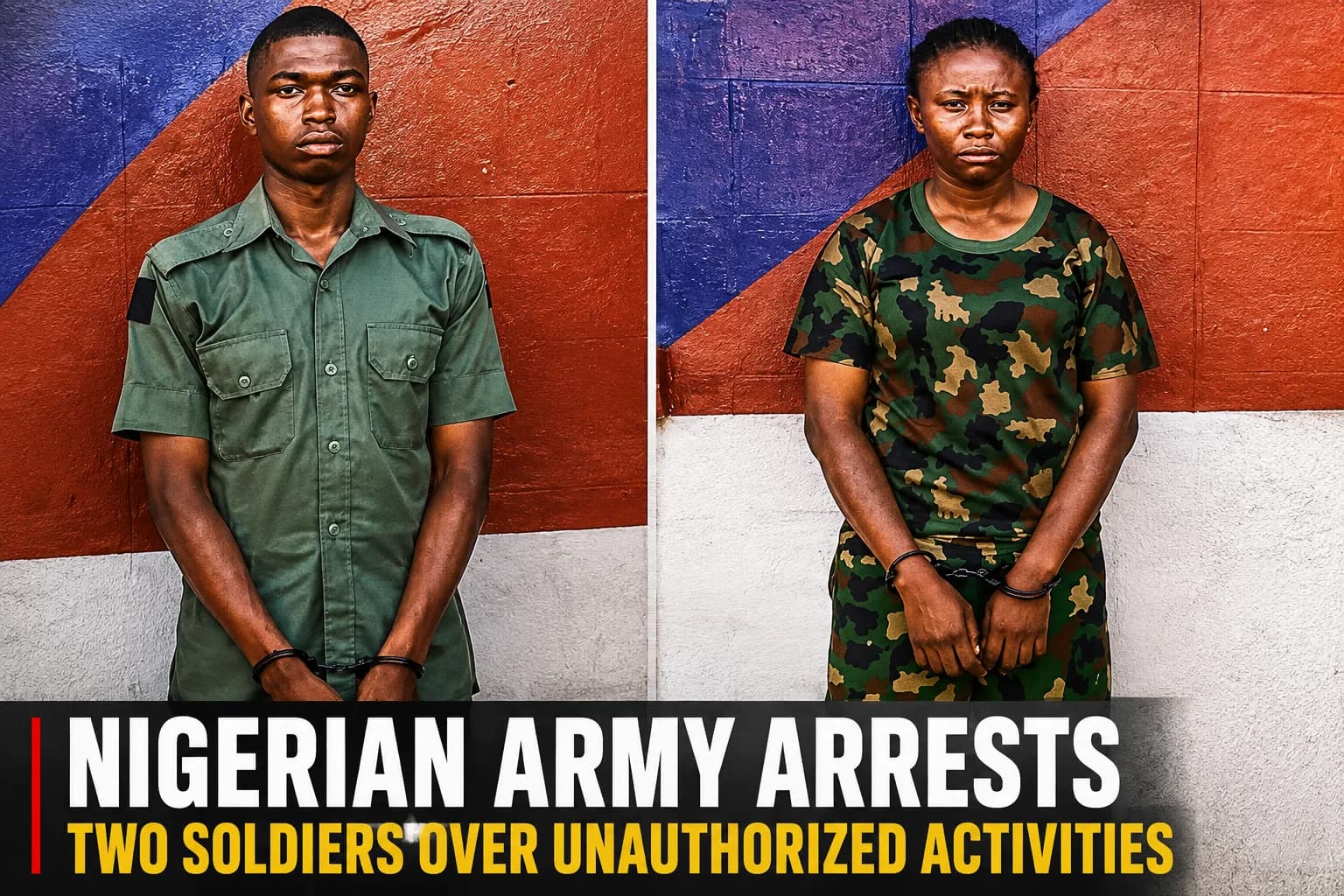 Nigerian Army personnel during an official parade following the arrest of two soldiers over alleged unauthorized security duties.