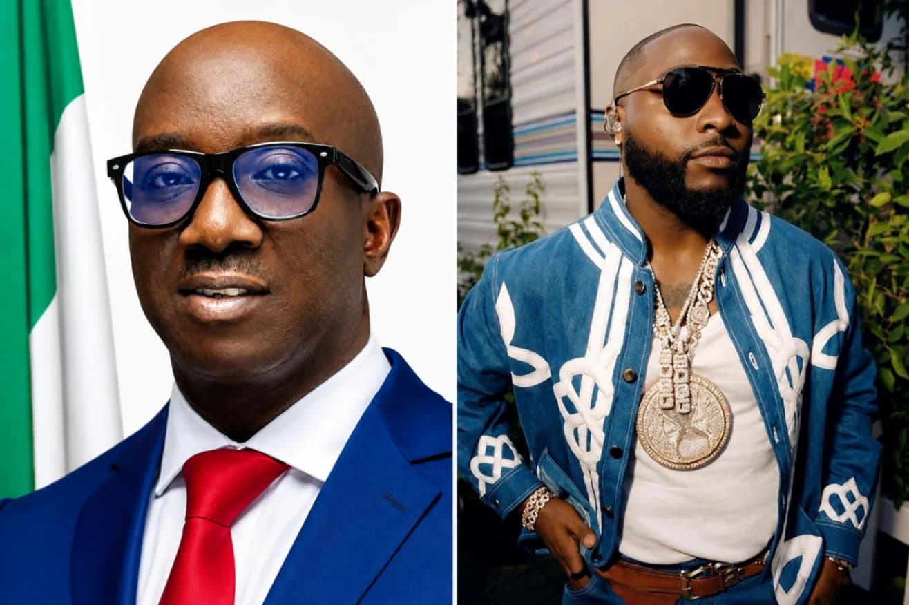 Davido and Edo Governor Monday Okpebholo amid their public disagreement