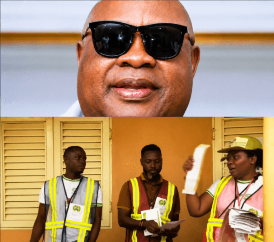 Osun Governor Ademola Adeleke casts his vote at his polling unit in Ede North during the 2026 governorship election