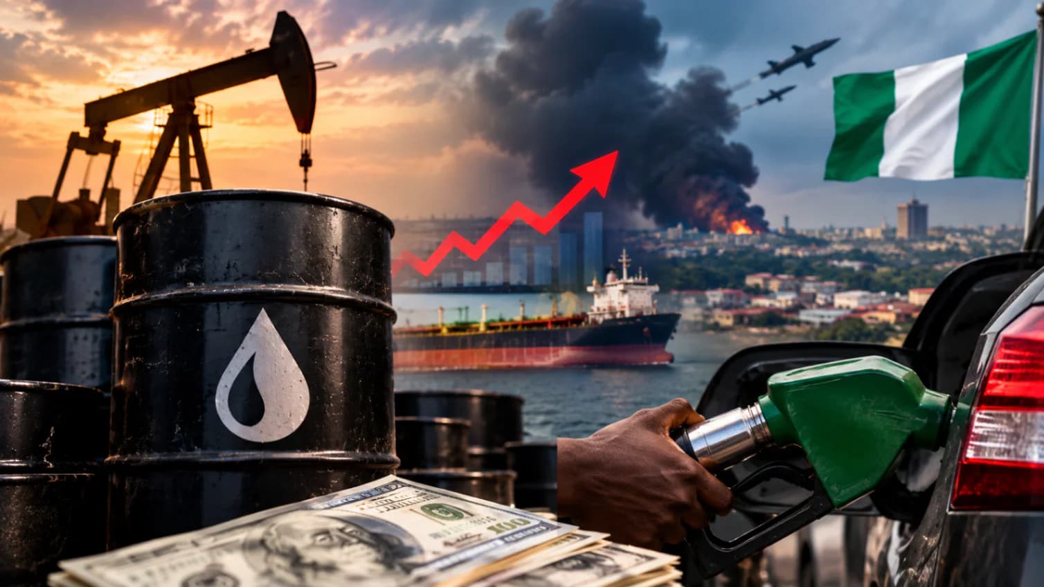Oil tanker sailing through the Strait of Hormuz amid rising global oil supply fears
