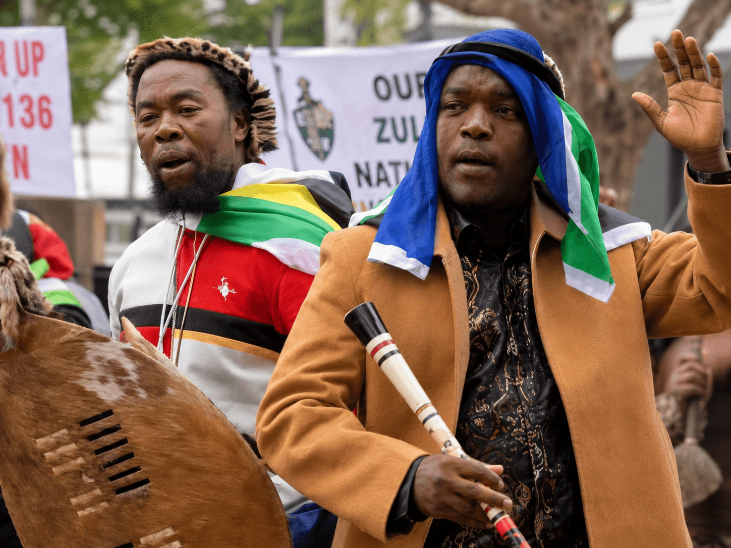Foreign nationals and local residents amid tensions over immigration, unemployment and anti-migrant protests in South Africa.