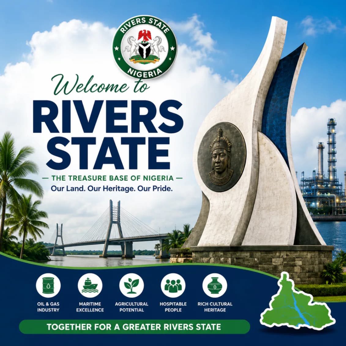 Youths gathered around a shrine reportedly destroyed in Onne, Rivers State
