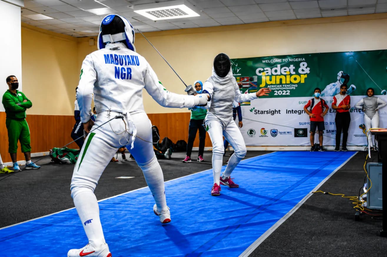 Nigerian fencers competing at the 2026 Commonwealth Fencing Championships in Lagos