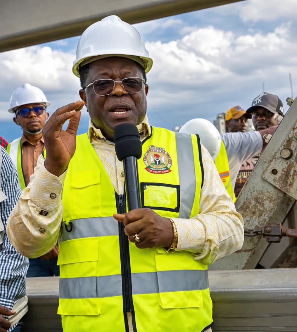 Works Minister David Umahi inspects Benin-Onitsha Expressway road project