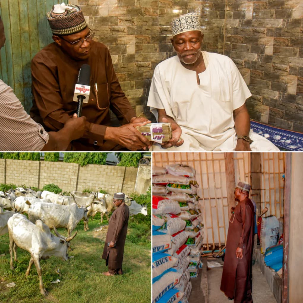 Senator Abdulaziz Yari's Maulud donation of cows and rice to Zawiyyah in Zamfara